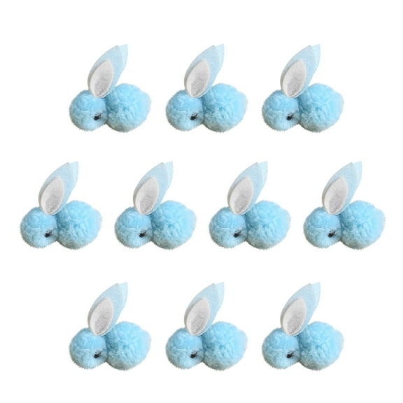 EWSFHUI 10Pcs Easter Bunny Animals 2.16" Mini Plush Bunny Rabbit Plush Stuffed Animals Toys Soft Tiny Rabbit Doll Plush Hanging Pendant Ornament for DIY Easter Decorations Party -Blue
