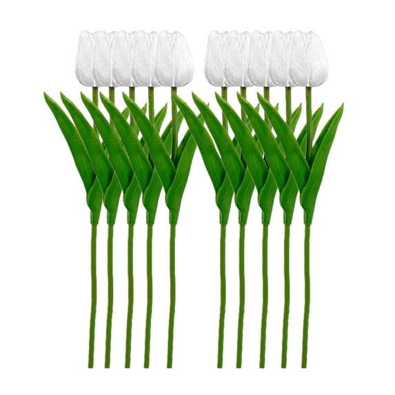 Nmdmisc 10Pcs Tulips Artificial Flower Real Touch Fake Tulip Fake Flowers for Mother's Day 13.7" Faux Tulips Artificial Tulip Flowers for Vase Centerpieces Home Wedding Bouquet