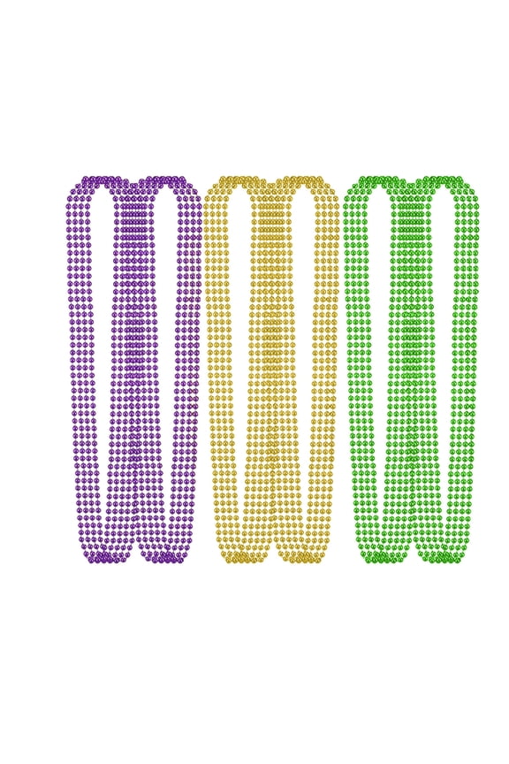 12 Pcs Bulk Mardi Gras Beads Necklace,33" Multi Colors Carnival Necklaces for Christmas Party,St. Patrick's Day Costume Necklace,Assorted Metallic Colors in Gold,Green,Purple
