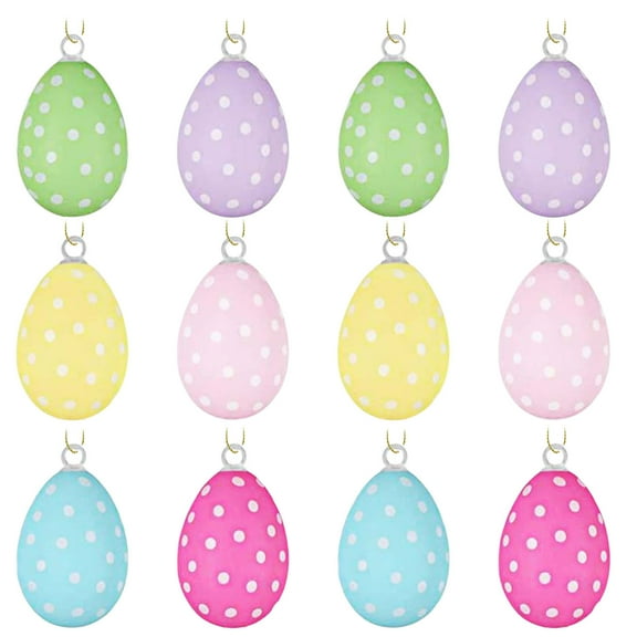 Nmdmisc 12 Pcs Easter Egg Outdoor Hanging Ornaments Easter Outdoor Decorations Happy Easter Hanging Porch & Tree Yard Lawn Decor