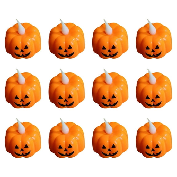 Nmdmisc 12Pcs Halloween Ghost Festival Pumpkin Lantern Pumpkin Spider Candle Led Light Night Light Party Decoration Ornament Candle