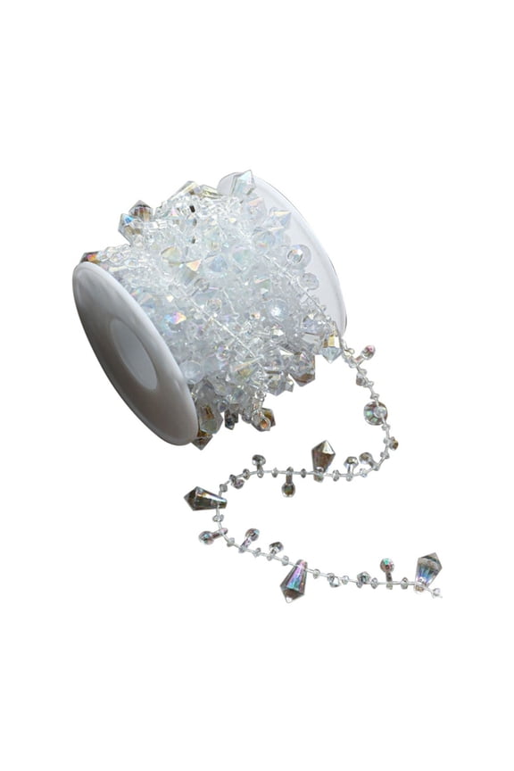 16.4 ft Crystal Beads by The Roll Crystal Beads String Beads Chain Crystal Garland Roll for Wedding Decorations Party Decoration Crafting Projects (C)