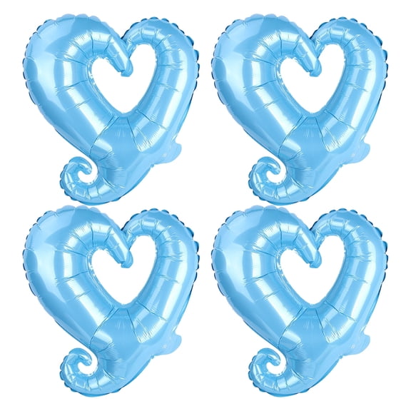 Nmdmisc 18 Inch Heart Foil Balloon Hollow Out Heart Shape Mylar Balloons for Anniversary Wedding Valentine's Day Birthday Mother's Day Party Decoration 4Pcs Light Blue