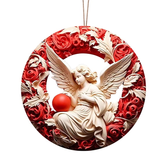 Nmdmisc 1PCS Christmas Tree Ornaments,Stained Glass Window Hanging Little Angels Acrylic Wall Hanging Suncatchers for Windows Hanging Artistic Aesthetics,Home Window and Door Decorations