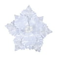 thumbnail image 1 of Nmdmisc 1Pcs Glitter Decorated Large Poinsettias Decorative Christmas Flower Stems for Christmas Tree Wreaths Wedding Decor, White, 1 of 6