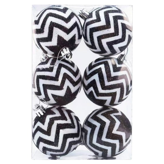 Nmdmisc 2.36" Black and White Christmas Ball Ornaments Christmas Decorations, Mini Shatterproof Hanging Ball Ornaments for Christmas Tree Holiday Party Home Decor