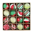 thumbnail image 1 of Nmdmisc 2.36" Christmas Balls Ornaments - 16PCS Plastic Christmas Tree Ornaments Balls,Christmas Ornaments,White Green and Red Hanging Decorations,Shatterproof Ornaments for Christmas, 1 of 6