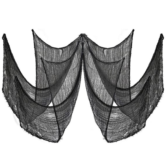 EWSFHUI 2 Pcs Halloween Ghost Festival Decoration Gauze Bar Ghost House Room Terrifying Decoration Ragged Cloth 72*30 in
