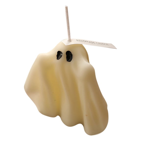 Nmdmisc 2 Pieces Halloween Ghost Candles Burning Candles Scented Candle White Halloween Decor Candles for Halloween Party Decorations, Pumpkin