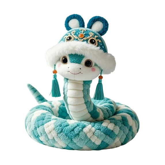 Nmdmisc 2025 Lunar New Year Decorations Snake Plush Toys Chinese Zodiac Snake Decor Year of The Snake Gifts for Kids (Green)