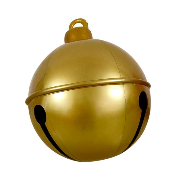 Nmdmisc 24" Giant Christmas Inflatable Jingle Bell,Fun Christmas Bell Inflatable Balls Ornament,Xmas Balloon Pendant,Pvc Inflatable Christmas Ball Christmas Outdoor Ornament for Garden(Gold)