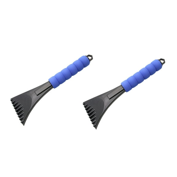 Nmdmisc 2Pcs Ice Scraper for Car Windshield, Scratch-Free Auto Windshield Scraper with Foam Handle to Remove Snow, Frost, and Ice, Universal Frost Removal Tool for Cars and Trucks (Blue)