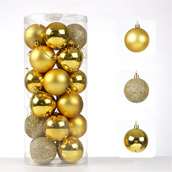 Nmdmisc 3.15" Christmas Ball Ornaments,24Pcs Shatterproof Christmas Bulbs,Hanging Decorations for Christmas Tree Halloween Holiday Wedding Party Decoration,Gold