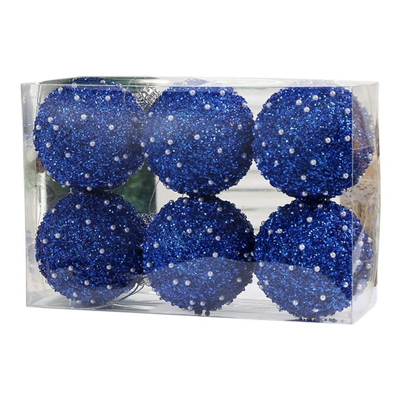 Nmdmisc 3.15" Christmas Ball Ornaments 6Pcs Set Shatterproof Christmas Decorations Tree Balls for Xmas Trees Wedding Party Holiday Decorations Tabletop Small Trees Decoration (Blue)
