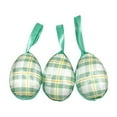 thumbnail image 1 of Nmdmisc 3PCS Easter Hanging Eggs with Dots- Fabric Wrapped Easter Egg- Easter Tree Hanging Ornaments for Party Spring Home Garden Decoration (Green), 1 of 6