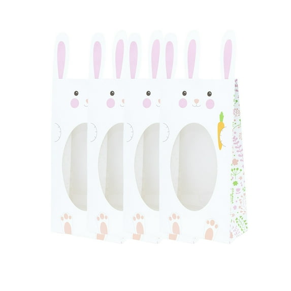 Nmdmisc 4 Pcs Easter Bunny Goodie Bags Easter Long Ear Candy Gift Bags Disposable Packaging Bag for Party Favors, Wedding Birthday Supplies