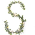 thumbnail image 1 of Nmdmisc 5.9 FT Christmas Garland,Snowflakes Garland Christmas Decorations for Outdoor Indoor Mantle Fireplace Staircase Decor (White Berries), 1 of 4