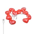 thumbnail image 1 of EWSFHUI 59" Red Pink Heart Fairy String Lights, Valentines Day Light String with 10 Red Pink Heart Lights for Indoor Outdoor Home Room Party Wedding Mother's Day Valentine's Day Decor, 1 of 6