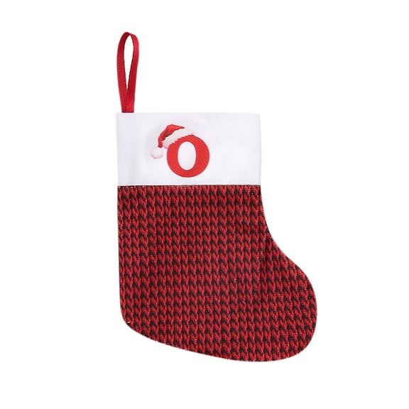 EWSFHUI 6.3" Red Monogram Christmas Stockings,Personalized Initial Christmas Stocking,Children's Gift Bag,Family Holiday Xmas Party Decor (Letter O)