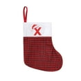 thumbnail image 1 of Nmdmisc 6.3" Red Monogram Christmas Stockings,Personalized Initial Christmas Stocking,Children's Gift Bag,Family Holiday Xmas Party Decor (Letter X), 1 of 4
