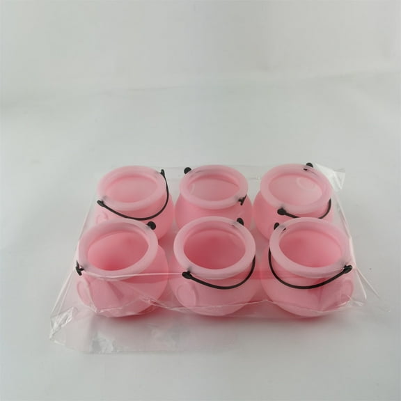 Nmdmisc 6Pcs Mini Cauldron Kettles,Plastic Candy Kettle Bucket, St. Patrick's Day, Halloween, Bachelorette Parties, Witches and Wizards, Birthday, Baby Showers Party Decoration Supplies