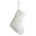 thumbnail image 1 of Nmdmisc 7" Initial Monogram Christmas Stocking White Personalized Christmas Stockings with Embroidered Letters Super Soft Initial Christmas Stocking for Christmas Tree Fireplace Decor(U), 1 of 6