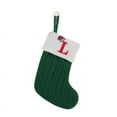 thumbnail image 1 of Nmdmisc 7" Mini Cute Knit Monogram Embroidered Christmas Stocking Personalized Initial Christmas Stocking Family Holiday Xmas Party Decor Christmas Decorations-L-Green, 1 of 2