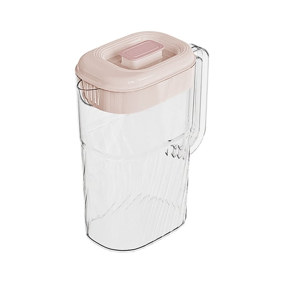Nmdmisc 84oz/2.5 L Plastic Pitcher with Lid,Clear Hot/Cold Eco-Friendly Carafes,Fridge Water Pitcher Jug for Hot/Cold Lemonade Juice Beverage Jar Ice Tea Kettle,BPA-Free (Pink)