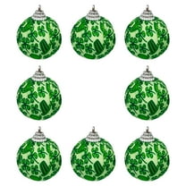 Nmdmisc 8Pcs St. Patrick's Day Ball Ornaments Green Shamrocks and Hat Fabric Wrapped Balls,Decorative Hanging Ornaments for Tree Home Office Bedroom Party St. Patrick' Day Holiday Decorations
