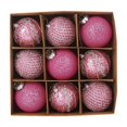 thumbnail image 1 of Nmdmisc 9Pcs 3.15" Christmas Balls Ornaments Set Christmas Balls Sequins Lace Christmas Decoration Balls Christmas Gift Balls Christmas Tree Decoration,Pink, 1 of 6