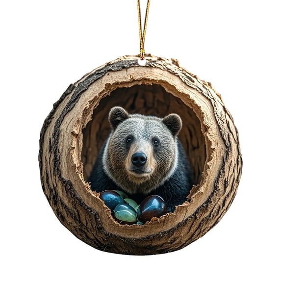 Nmdmisc Animal Christmas Ornament,Christmas Tree Animal Pattern 2D Acrylic Ornament,Forest Animal Decoration,Christmas Decor Keepsake Gifts,Animal Lovers Gift (3.15" D)