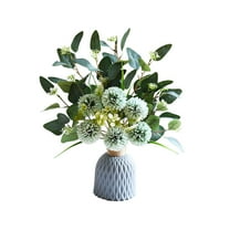 Nmdmisc Artificial Flowers with Vases,Fake Hydrangea with Eucalyptus Bouquet Combination,Living Room Family Banquet Party Wedding Decoration…