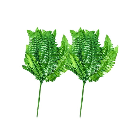 Nmdmisc Artificial Greenery Plants, 2 Pcs Green Plant with Persian Leaf Leaves Grass Stems for Home Wedding Garden Office Decoration Party Table Backyard Indoor, Green