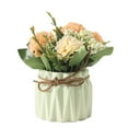 thumbnail image 1 of Nmdmisc Artificial Hydrangea Bouquet with Small Ceramic Vase Fake Silk Variety Flower Balls Flowers Decoration for Table Home Party Office Wedding (Blue), 1 of 6