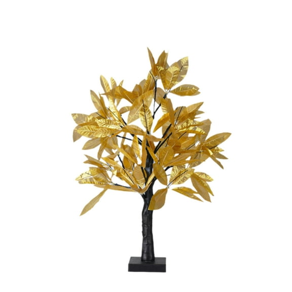 Nmdmisc Artificial Tree for Table Decor,Artificial Fall Lighted Birch Tree,Christmas Decorations Table Lights,2FT Birch Tree with LED Lights,Fairy Lights,for Wedding Home Decor (Gold)
