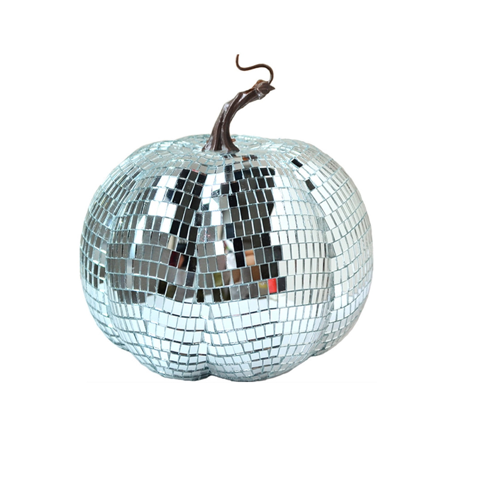 Nmdmisc Autumn Silver Mirror Disco Ball,Pumpkin Shape Disco Balls