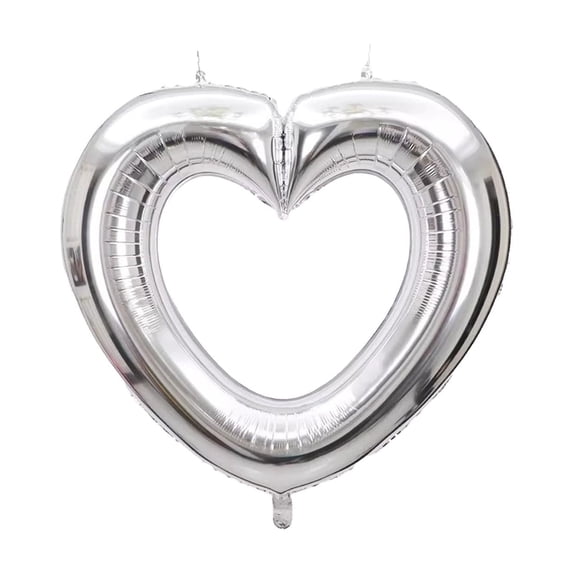 EWSFHUI Balloons 33" Hollow Heart Shaped Aluminum Film Balloon Valentine's Day Birthday Party Wedding Holiday Decoration Supplies Silver