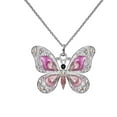 thumbnail image 1 of Nmdmisc Beautiful Alloy Rhinestone Butterfly Long Necklaces Sweater Necklace Fashion Enamel Butterfly Necklace for Women(Pink), 1 of 4