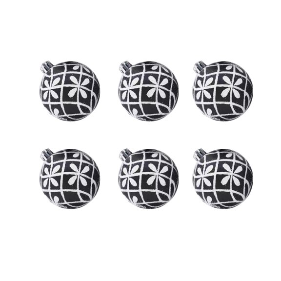 Nmdmisc Black and White Christmas Ball Ornaments Christmas Decoration,6Pcs 2.36" Mini Shatterproof Hanging Ball Ornaments for Christmas Tree Holiday Party Home Decor,A