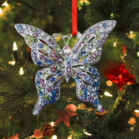 Nmdmisc Butterfly Ornaments for Christmas Tree,Christmas Ornaments,Christmas Tree Decorations,Acrylic Butterfly Christmas Ornaments,Butterfly Christmas Hanging Ornament Home Decor (D)