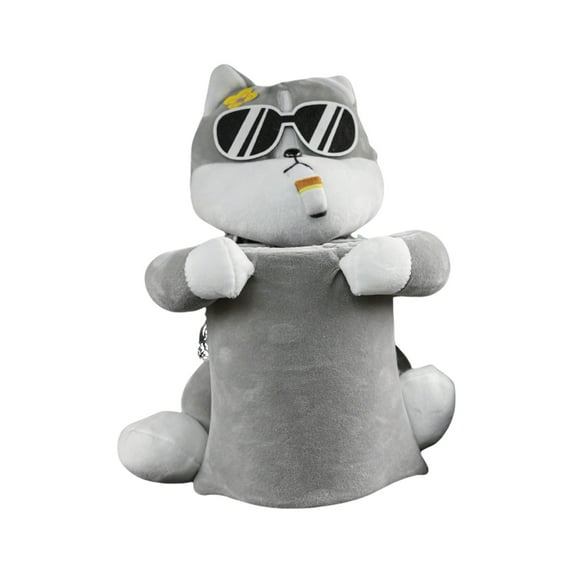 Nmdmisc Car Organizer Trash Can - Garbage Bin & Tissue Holder,Animal Trash Bin | Multifunctional Console and Seat Organizer,Cute Tissue Box,Convenient for Vehicles,SUVs,Cars,and Trucks -Gray