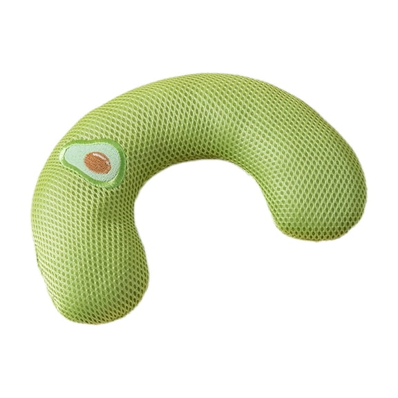 EWSFHUI Cat Pillow Soft Fluffy Cat Neck Pillow for Sleeping U-Shaped Pillow for Pet Calming Toy Half Donut Pillow for Sleeping Improve Machine Washable Cat Calming Pillow (Green)