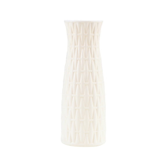 EWSFHUI Ceramic Look Plastic Vase - Unbreakable Vase for Flowers (Weaving Sensation) Pink Vases Home Decor Party Centerpiece 8.2"