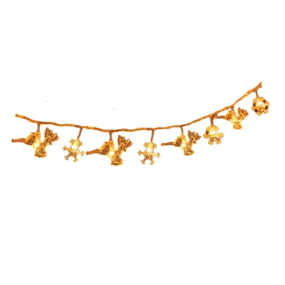 Nmdmisc Christmas 3D Reindeer Snowflake String Lights,4.92ft 10 LED Deer String Lights 3AA Battery for Christmas Home Party Decoration Indoor and Outdoor Warm White