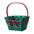 thumbnail image 1 of Nmdmisc Christmas Basket Chocolate Gift Basket Snack Gifts Basket, Exquisite Hand-Woven Basket with Bow Ribbon and Bells, for Home Christmas Decorations Gift (Green), 1 of 6