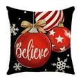 thumbnail image 1 of Nmdmisc Christmas Believe Noel Decorative Throw Pillow Covers 18x18,Xmas Ornament Jingle Bell Red Patio Outdoor Pillowcase,Joy Peace Love Snowflake Winter Holiday Cushion Case Home Decor, 1 of 6