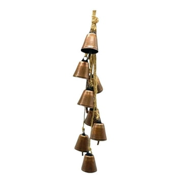 Nmdmisc Christmas Bells,Witch Bells for Door Knob for Protection Handmade Witchcraf Door Hanging Bell Rustic Witch Wind Chimes for Boho Home Room Decor (Rustic B)