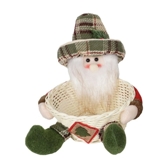 Nmdmisc Christmas Candy Storage Basket Santa Claus Reindeer Snowman Candy Basket Christmas Decoration Candy Bowl Dish Xmas Sugar Snack Container for Table Desk Decoration Christmas Gift (Santa Claus)
