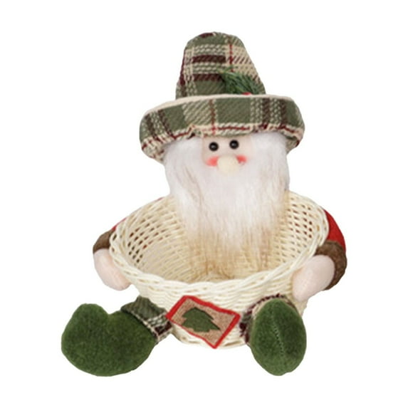 Nmdmisc Christmas Candy Storage Basket Santa Claus Reindeer Snowman Candy Basket Christmas Decoration Candy Bowl Dish Xmas Sugar Snack Container for Table Desk Decoration Christmas Gift (Santa Claus)