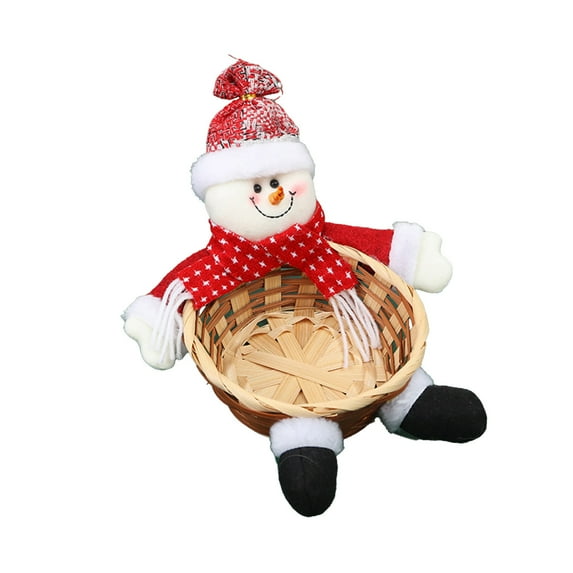 Nmdmisc Christmas Candy Tray Storage Basket,Santa Claus Reindeer Snowman Candy Bowl Candy Container Cookie Container,Christmas Decoration for Party,Kitchen Table,Office Table